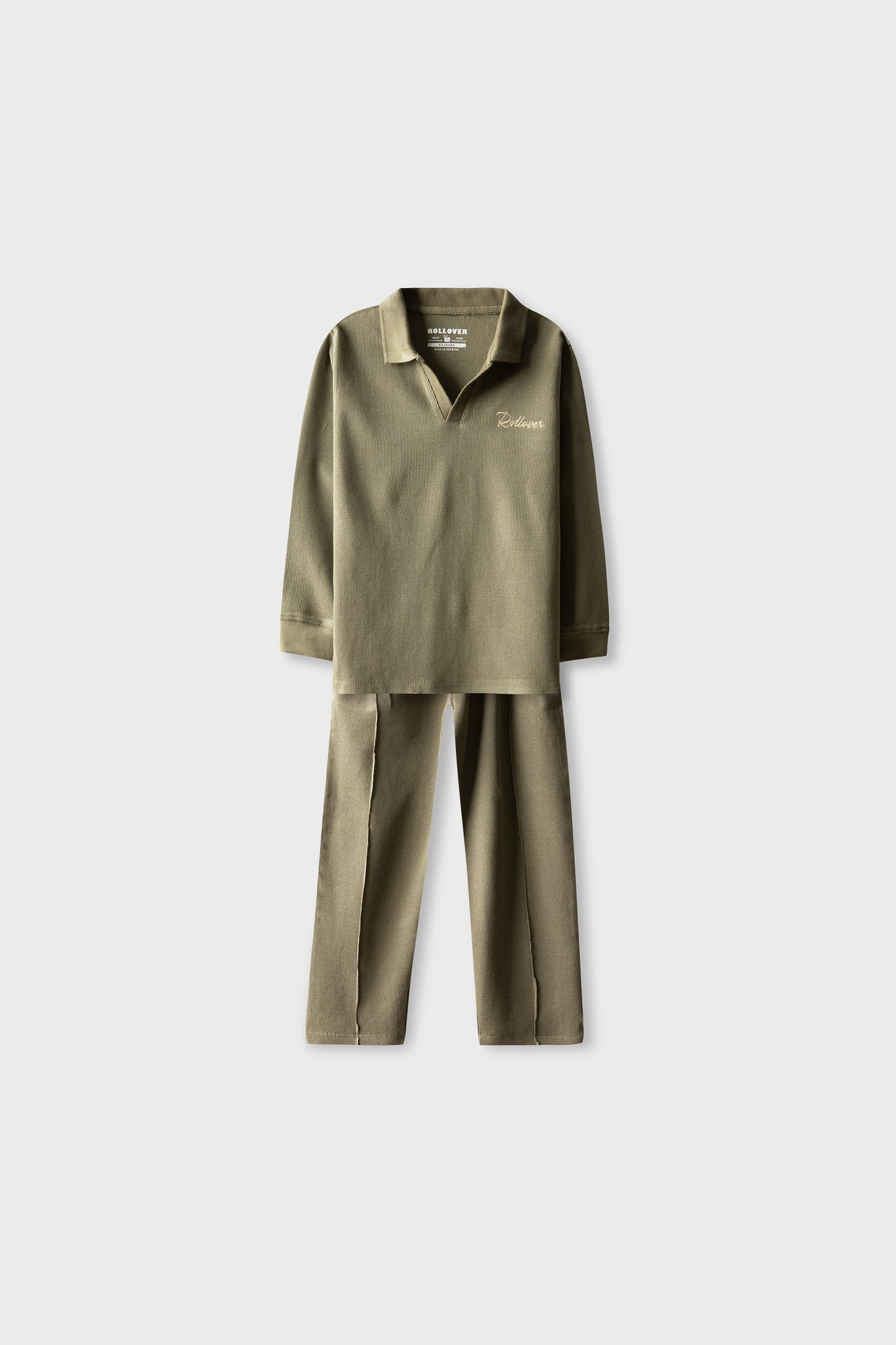Boys Signature Olive Waffle Co-ord Set