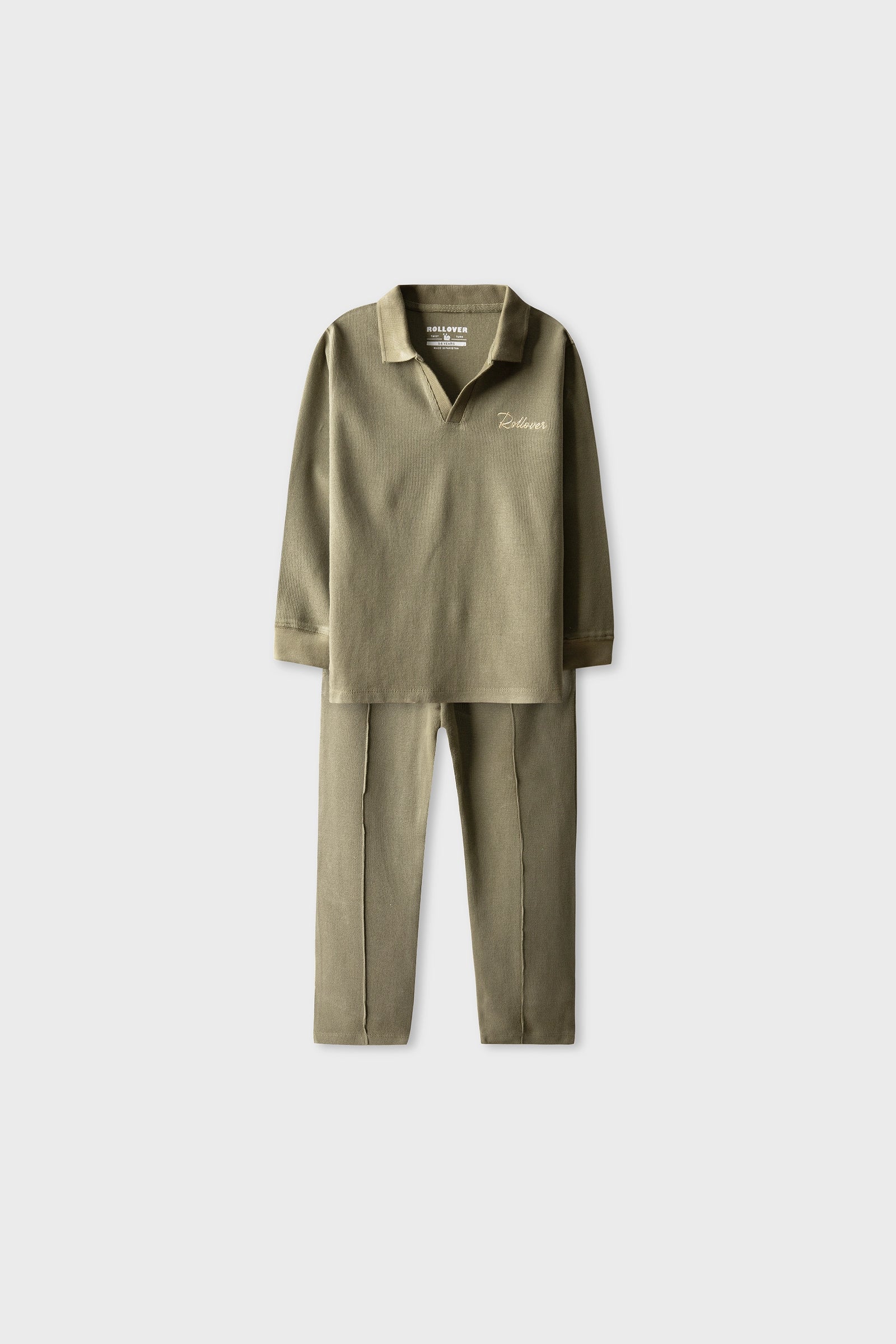 Boys Signature Olive Waffle Co-ord Set
