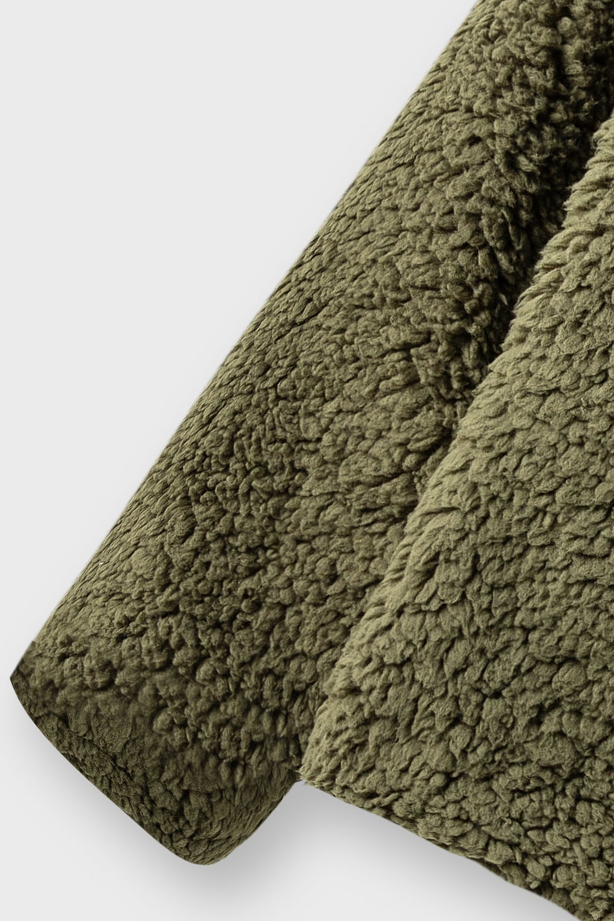 Boys Olive Sherpa Fleece Jacket