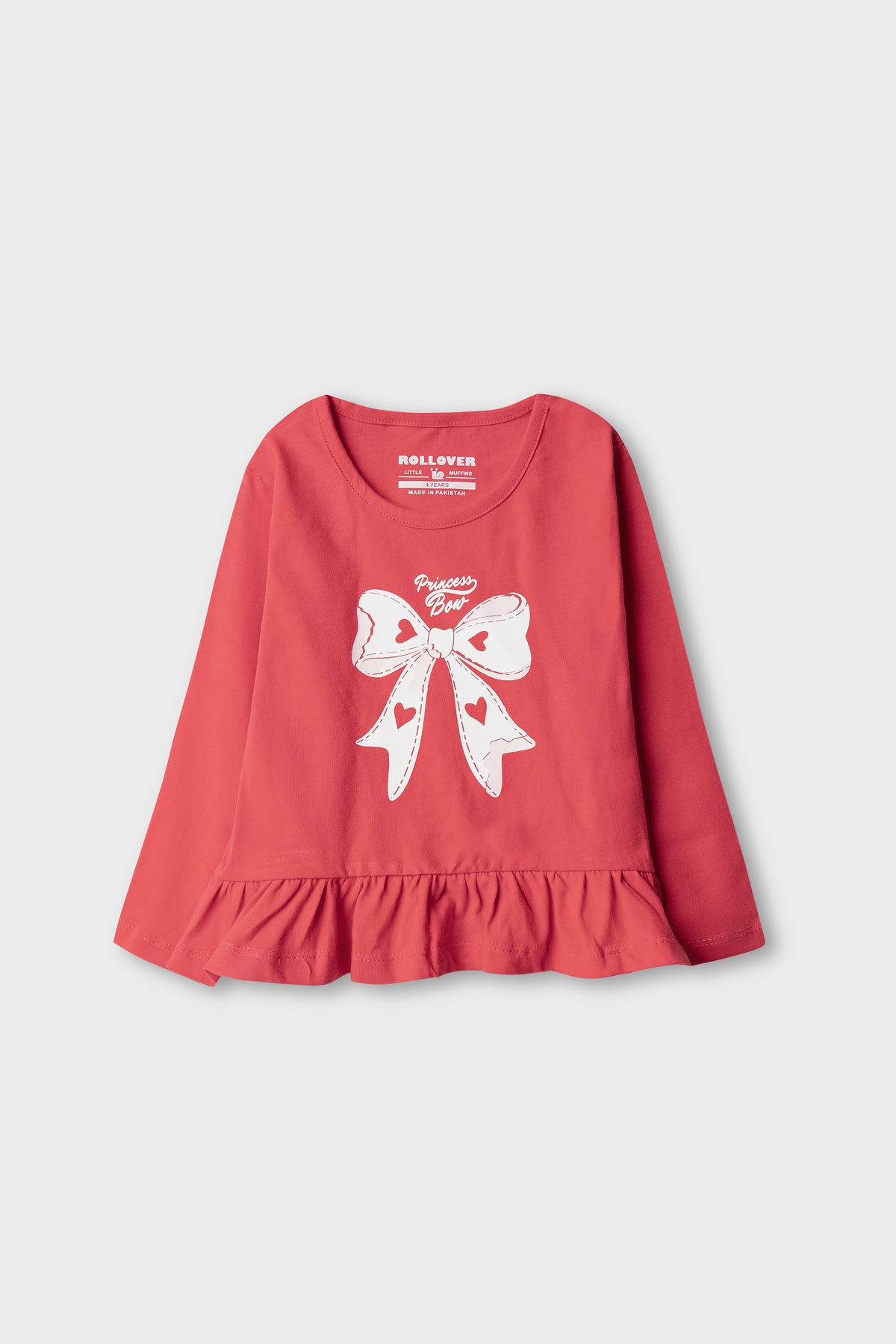 Girls Scarlet Bow Frilly Tee