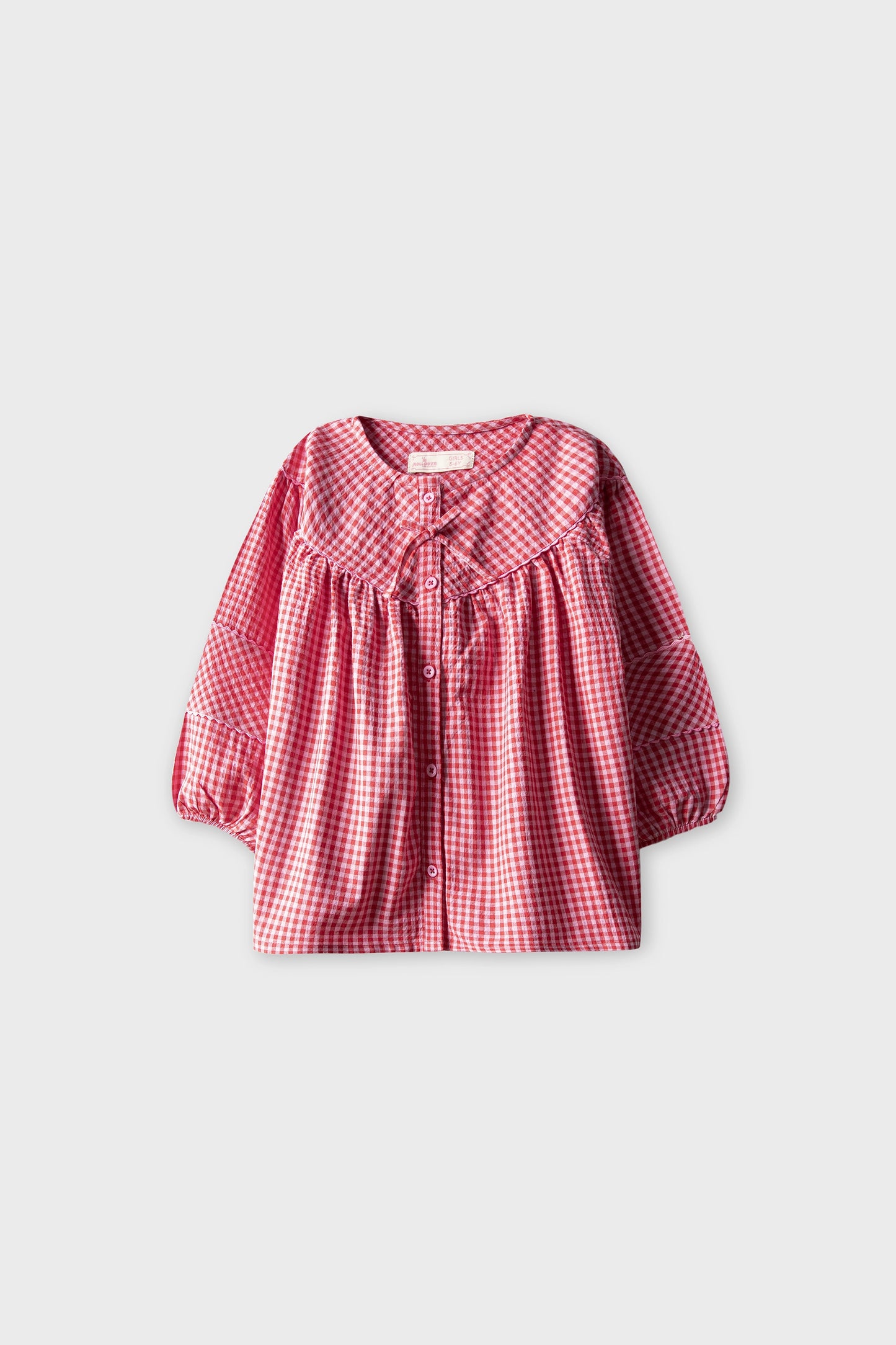 Ruby Gingham Bow Cotton Top