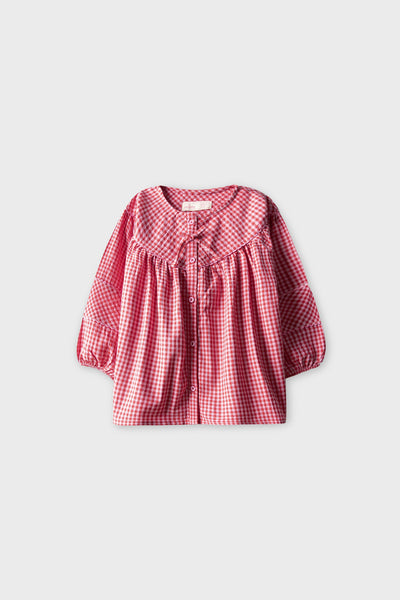 Ruby Gingham Bow Cotton Top