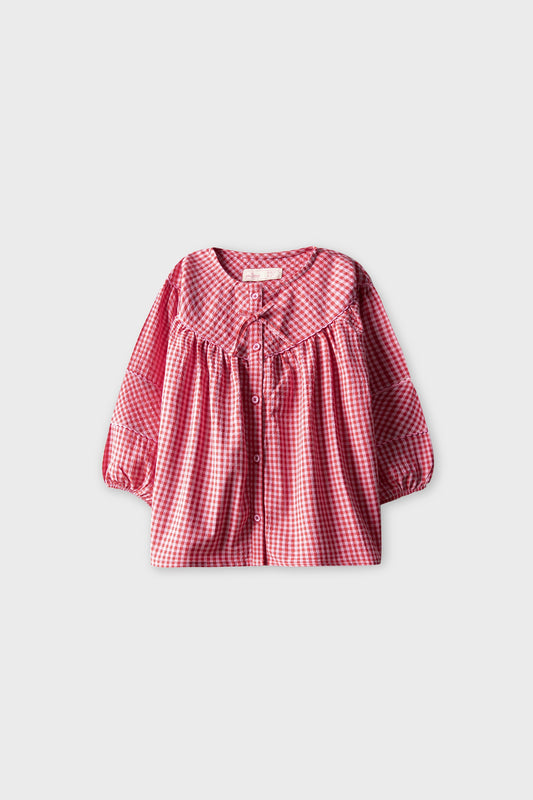 Ruby Gingham Bow Cotton Top