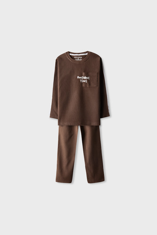 Boys Brownstone Sport Waffle Co-ord Set