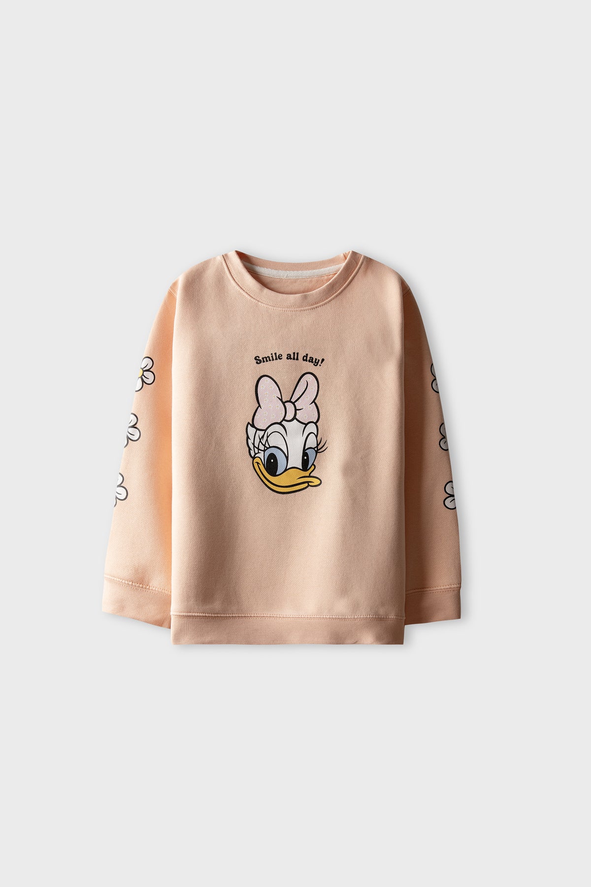 Girls Daisy Day Peach Sweatshirt
