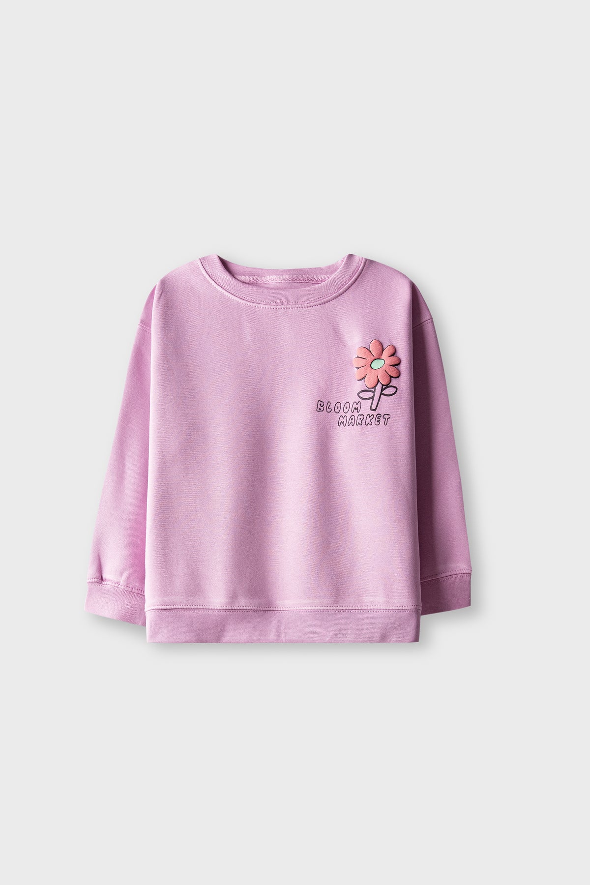 Girls Purple Petal Oversized Sweatshirt