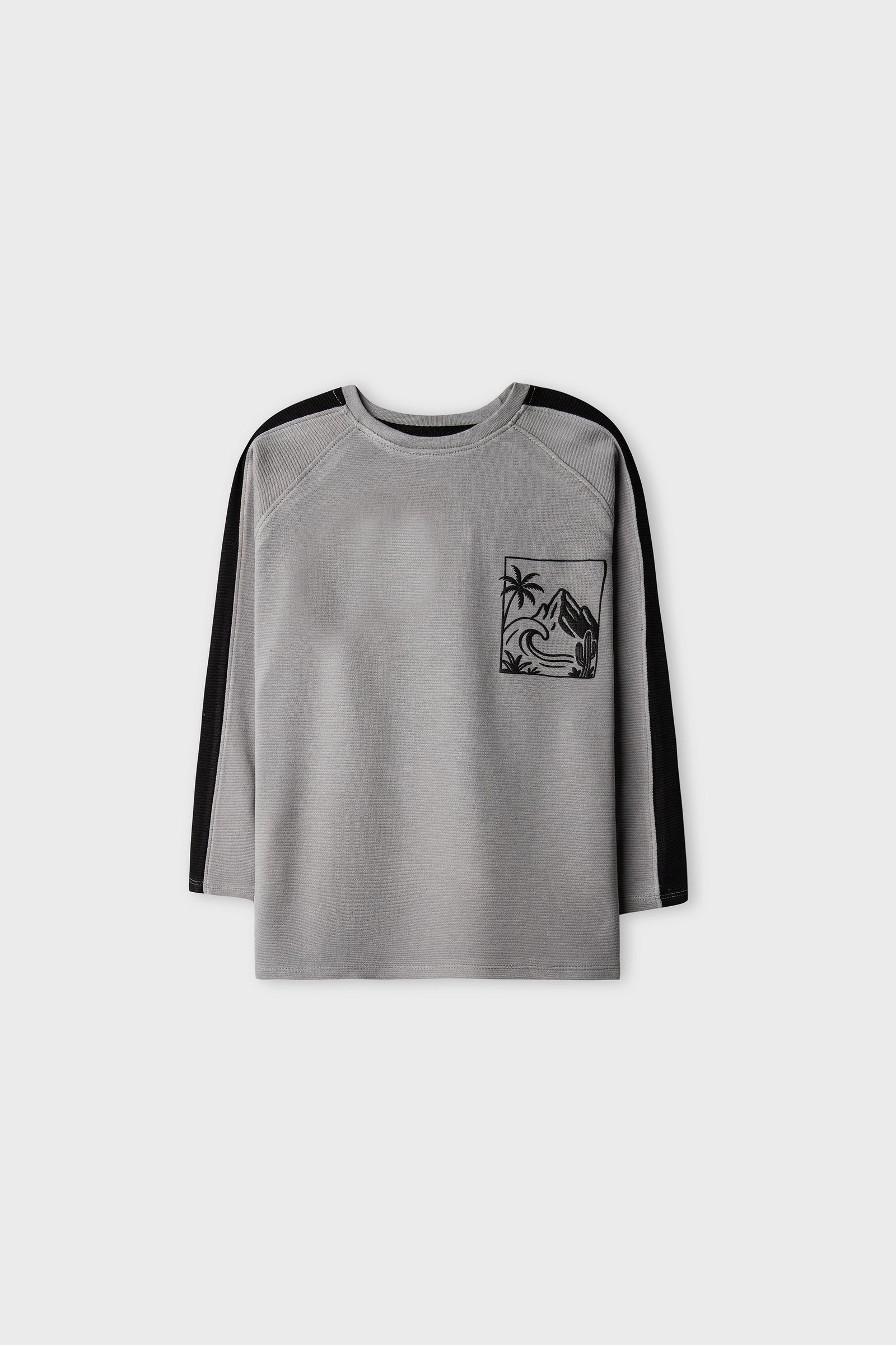 Boys Shadow Grey Raglan Tee