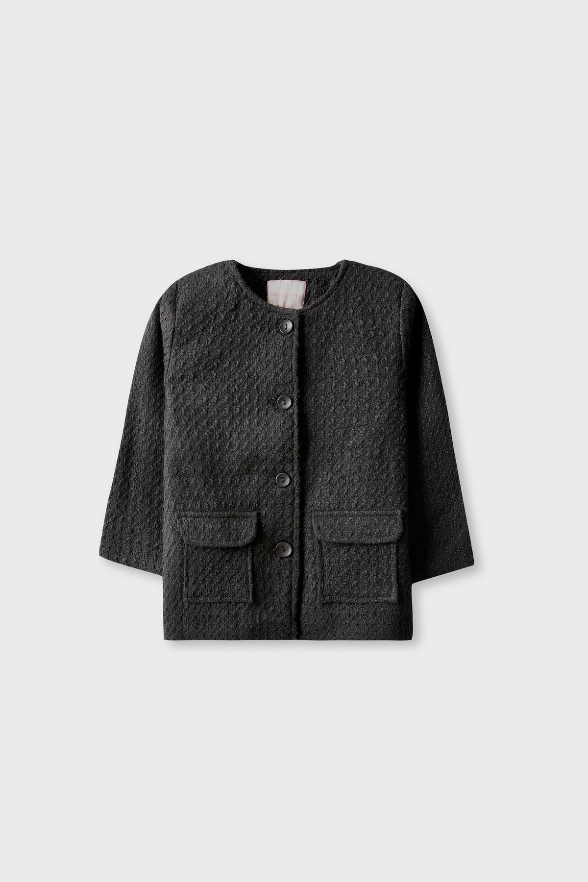 Girls Black Opal Tailored Felt Coat