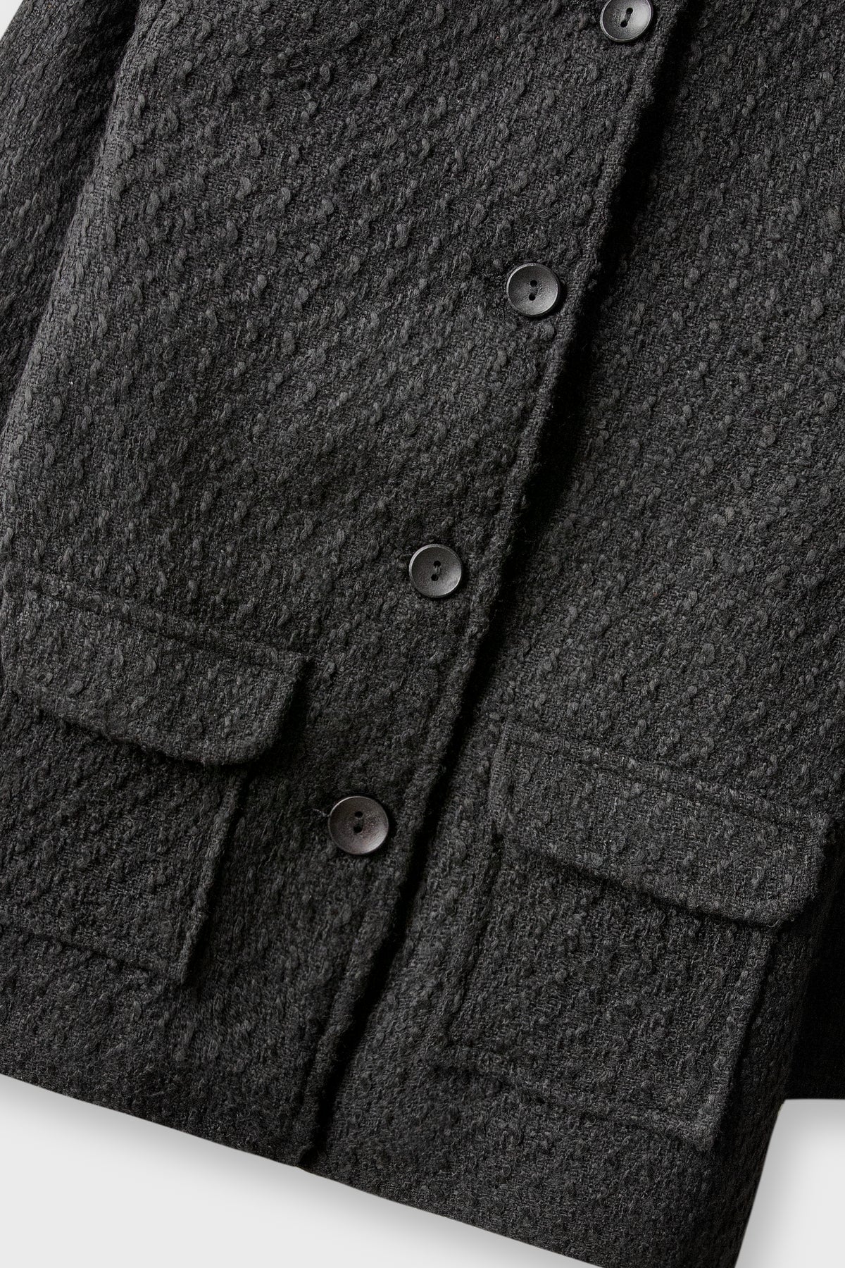 Girls Black Opal Tailored Felt Coat