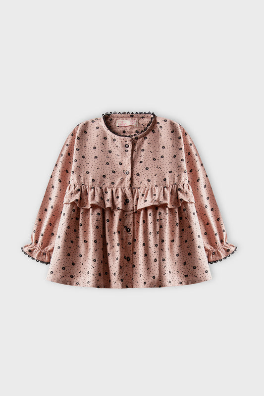 Pink Blossom Gathered Top
