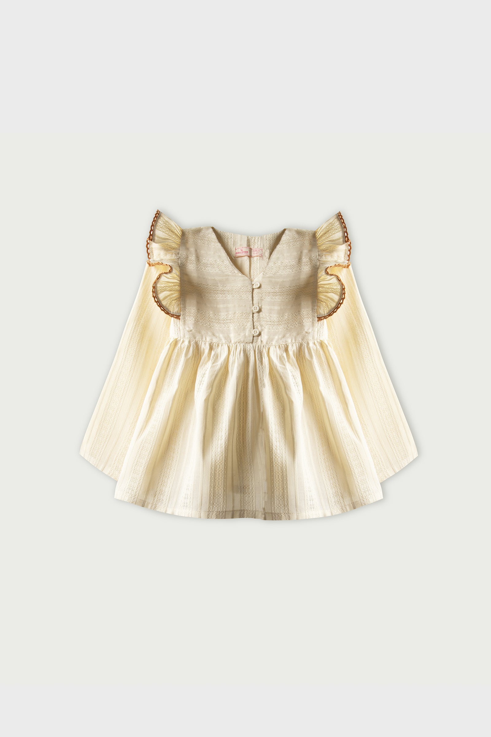 Beige Heritage Lace-Trim Top