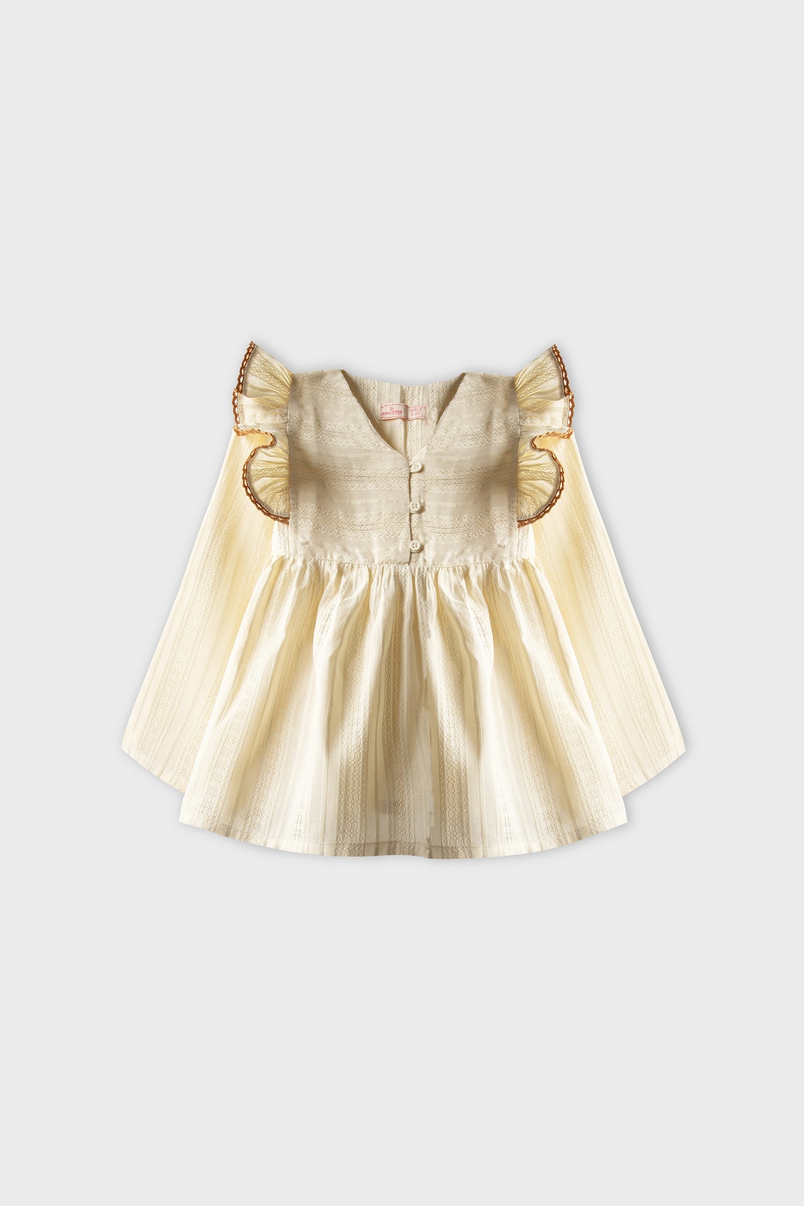 Beige Heritage Lace-Trim Top