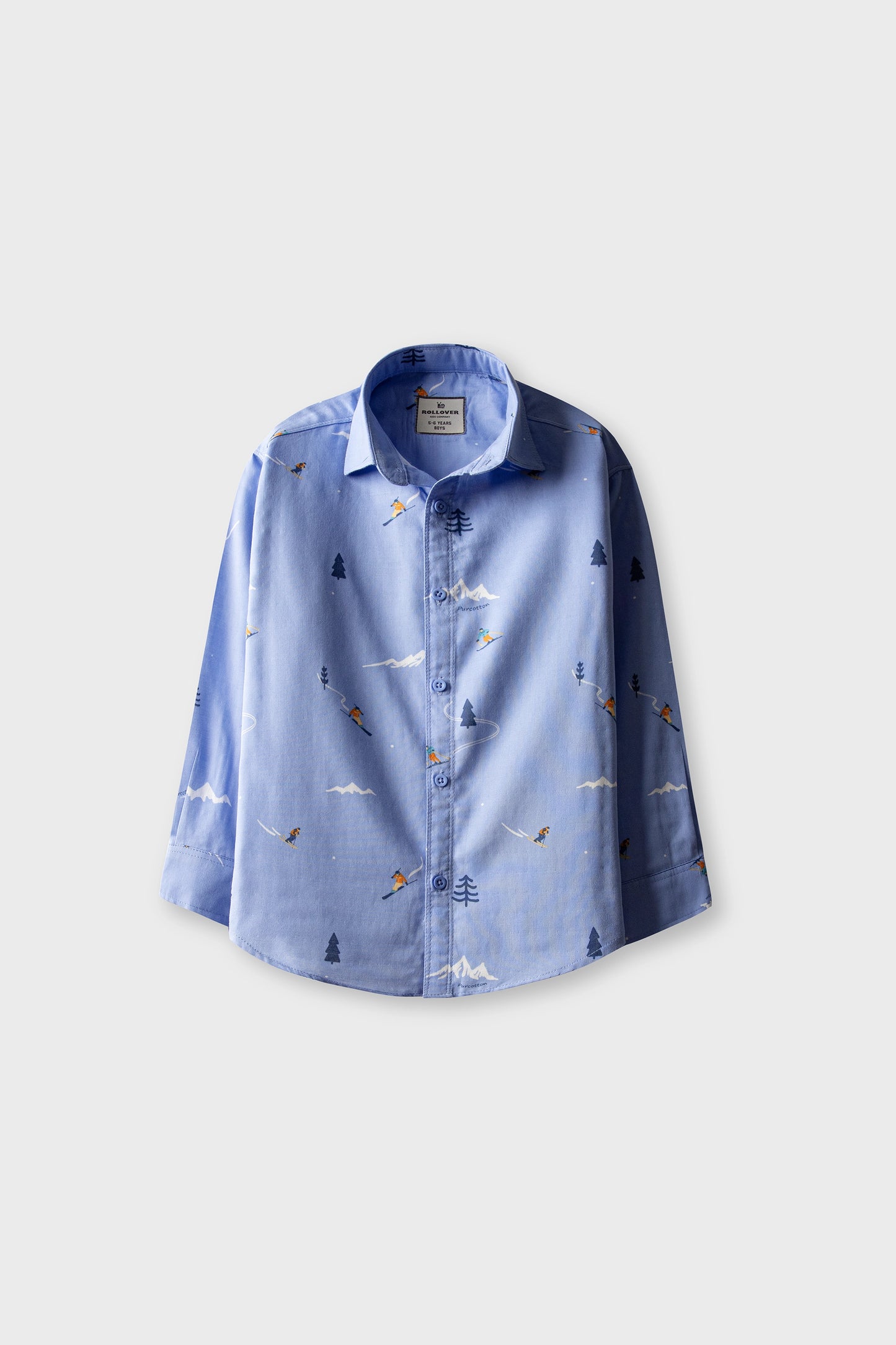 Boys Sky Trail Printed Cotton Shirt