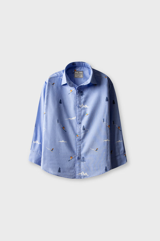 Boys Sky Trail Printed Cotton Shirt