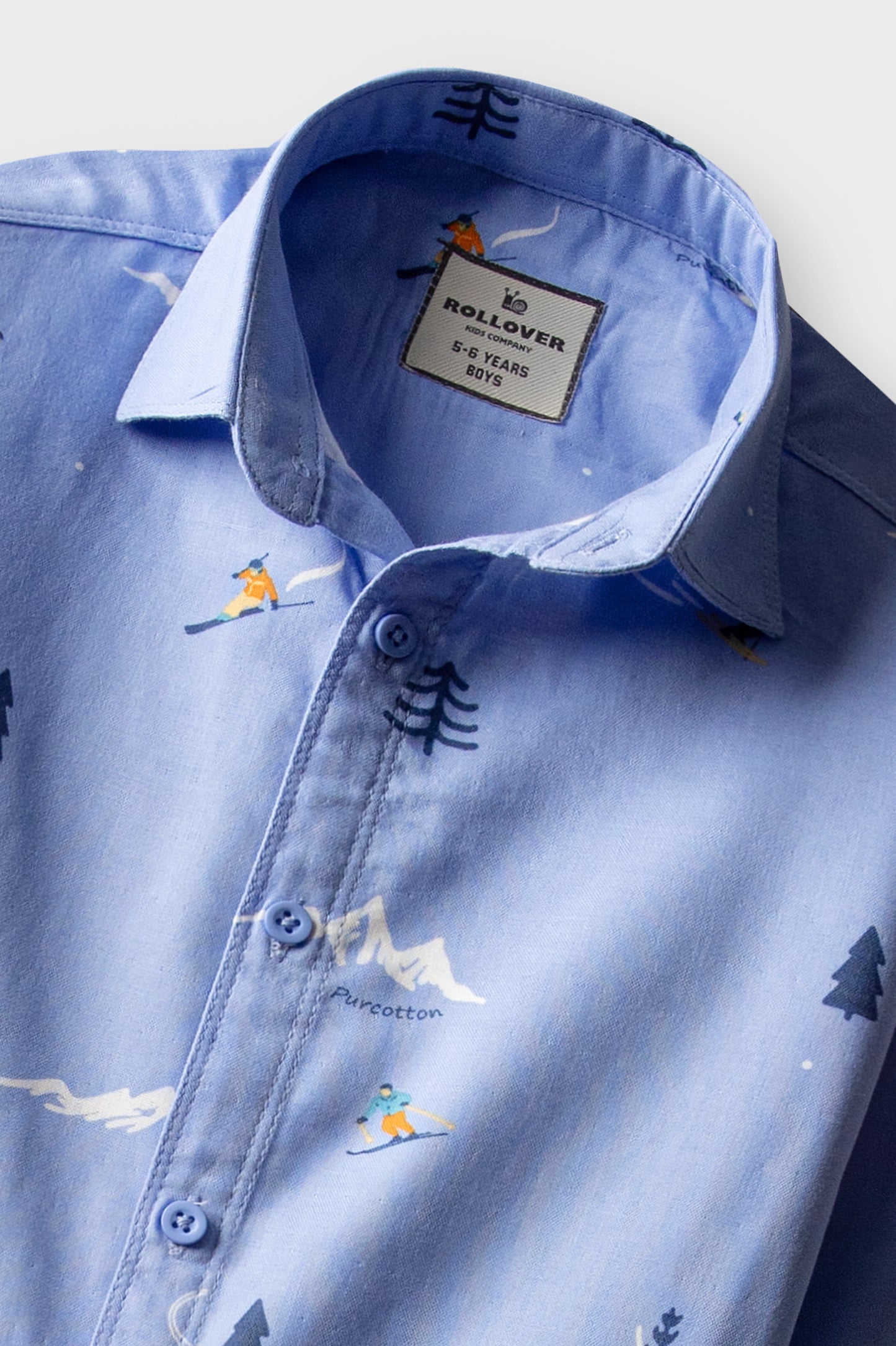 Boys Sky Trail Printed Cotton Shirt