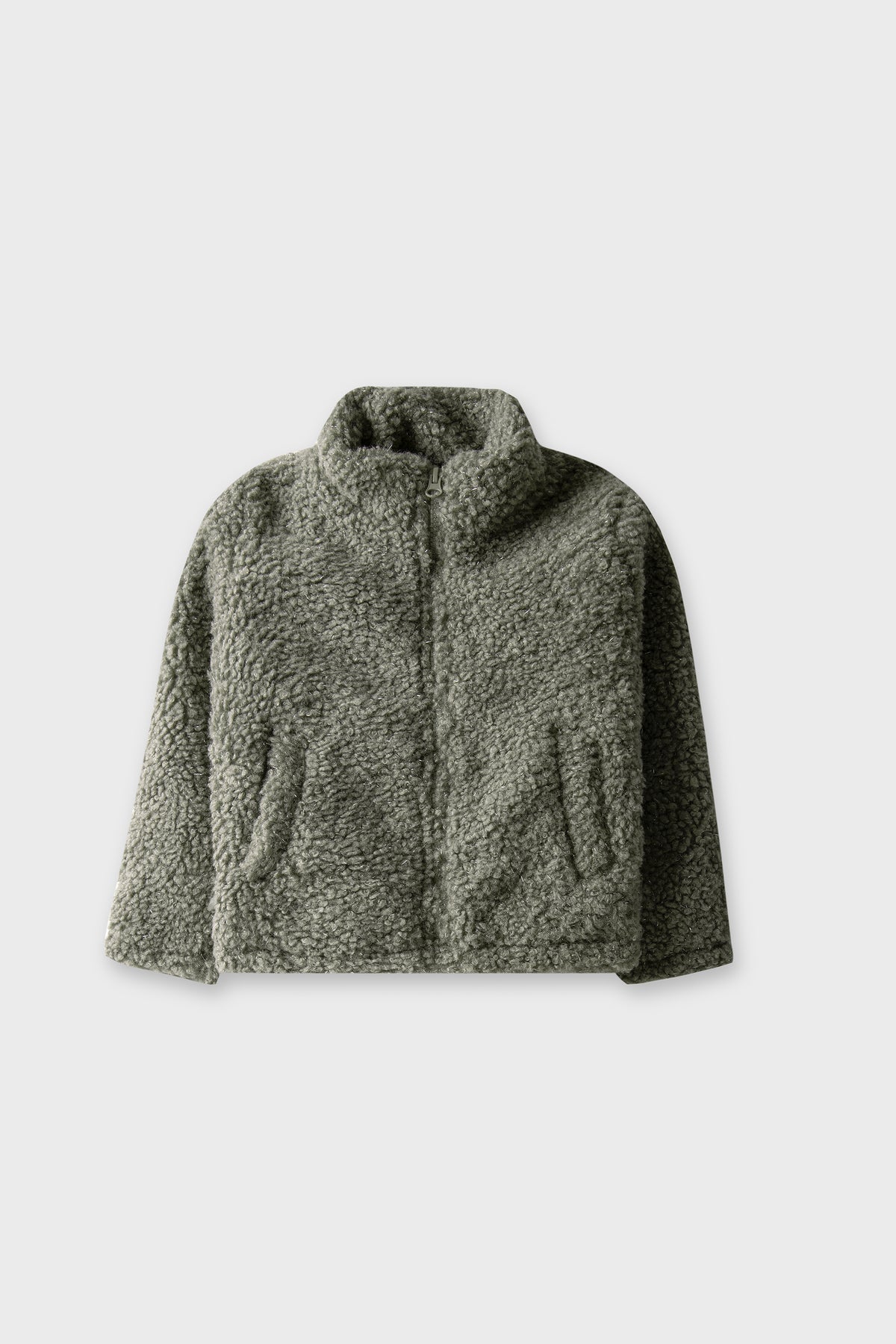 Girls Olive Luxe Sherpa Jacket