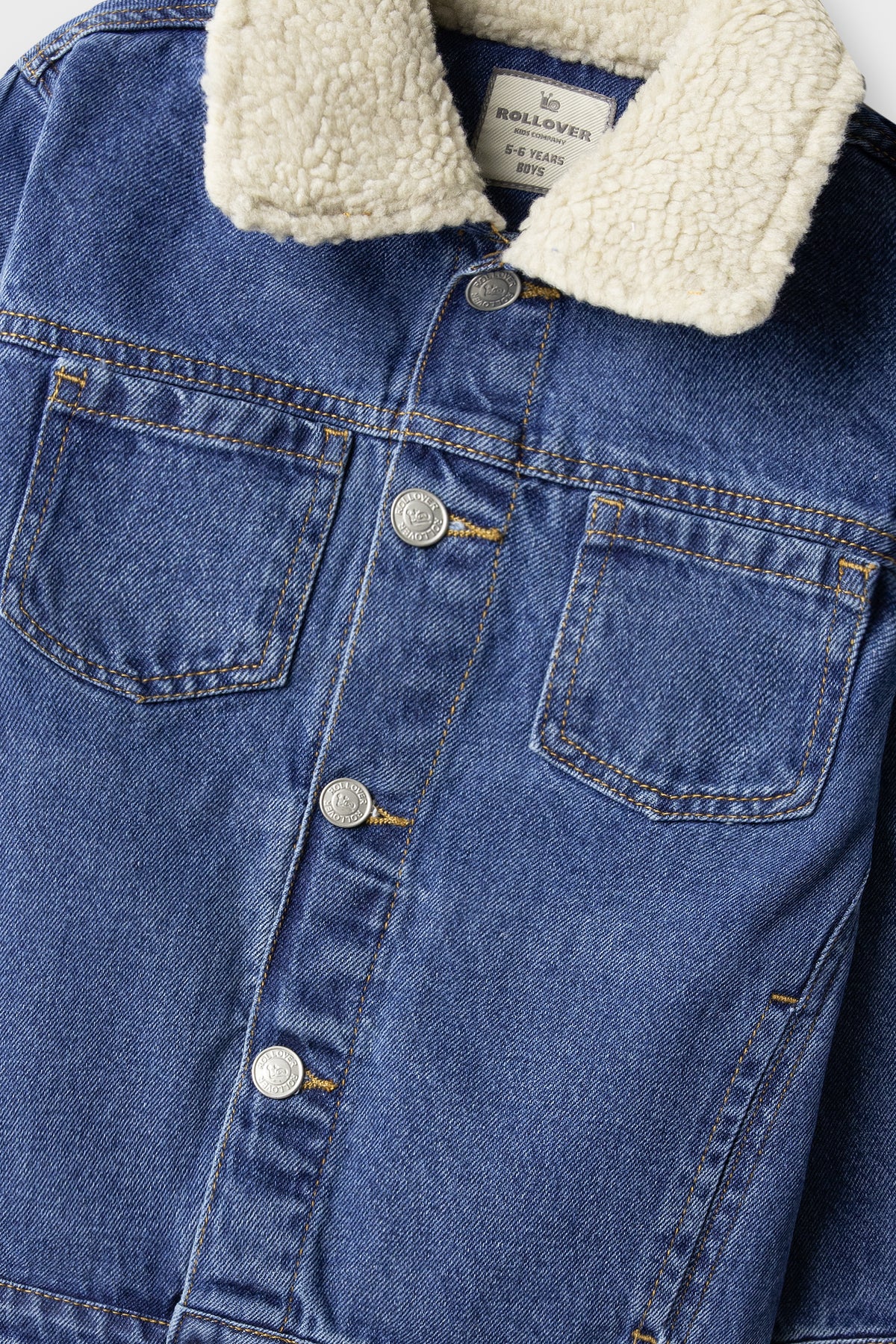 Girls Blue Fur-Collar Denim Jacket