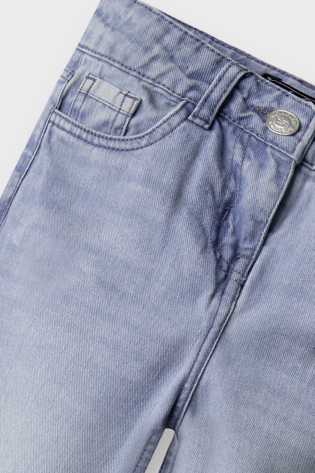 Girls Sky Turn-Up Wide Jeans