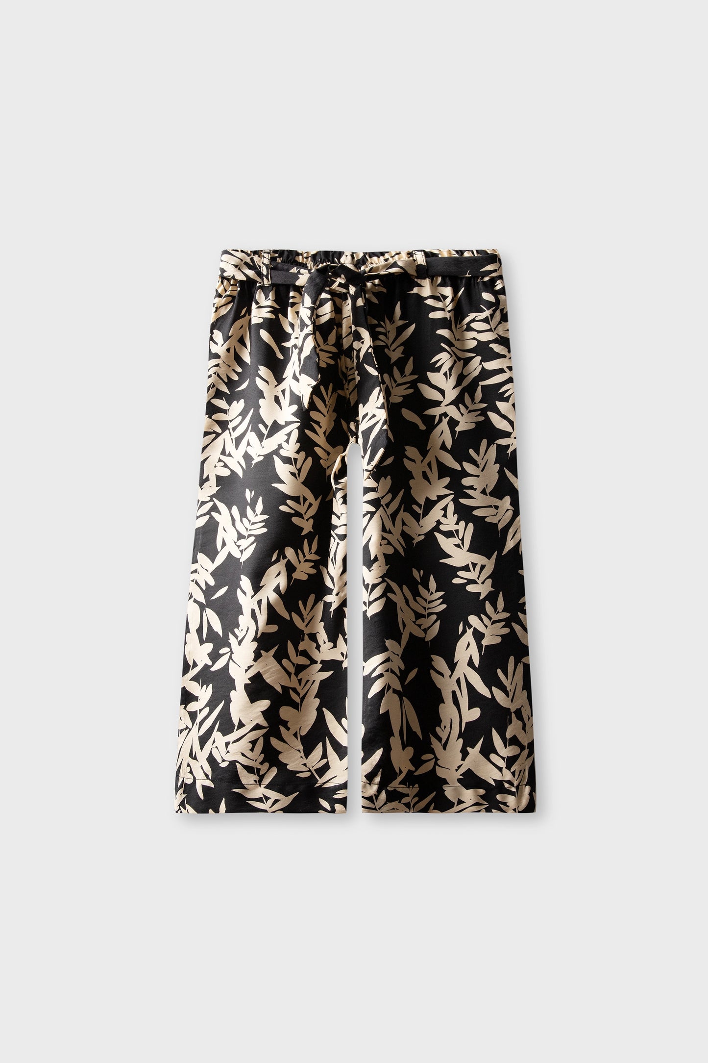 Leafscape Black Cotton Culottes