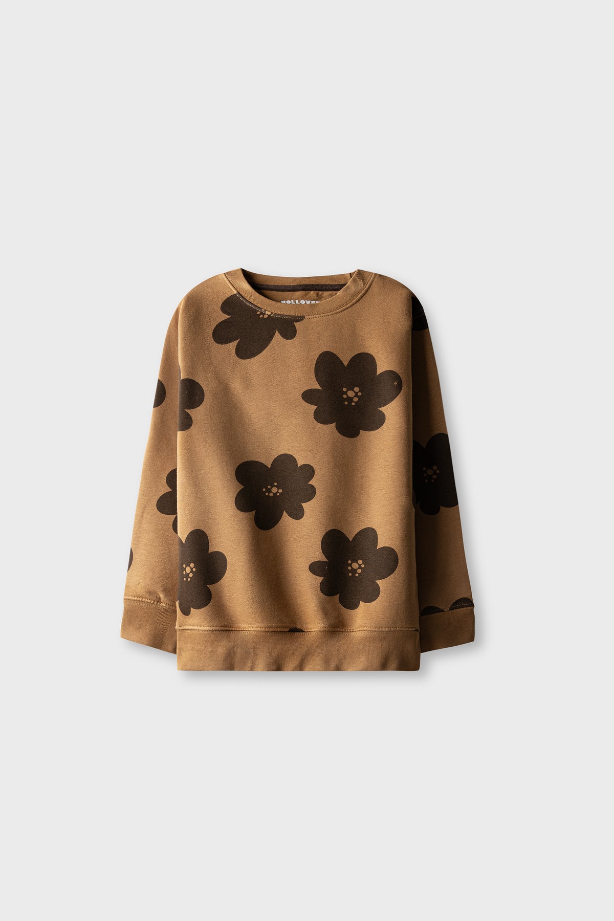 Girls Mocha Daisy Fleece Sweatshirt
