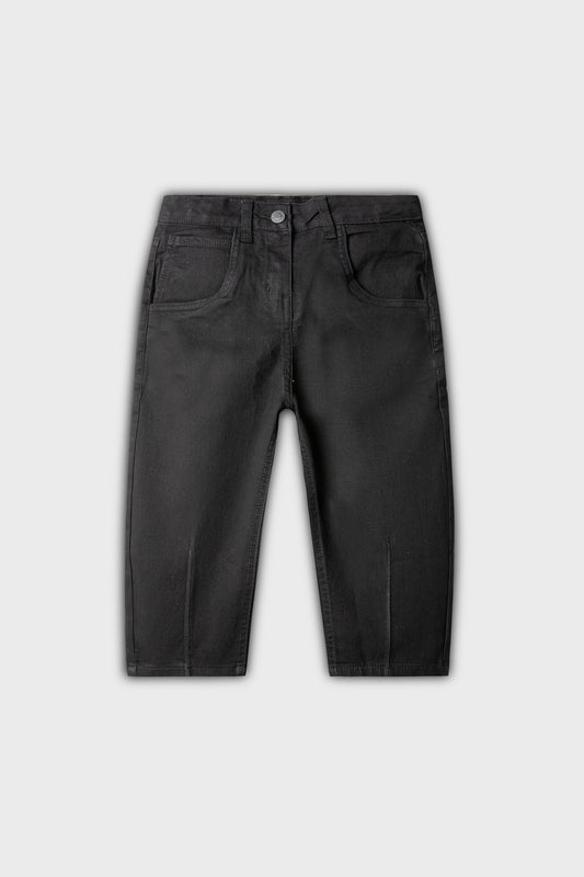Girls Curve Black Barrel Jeans