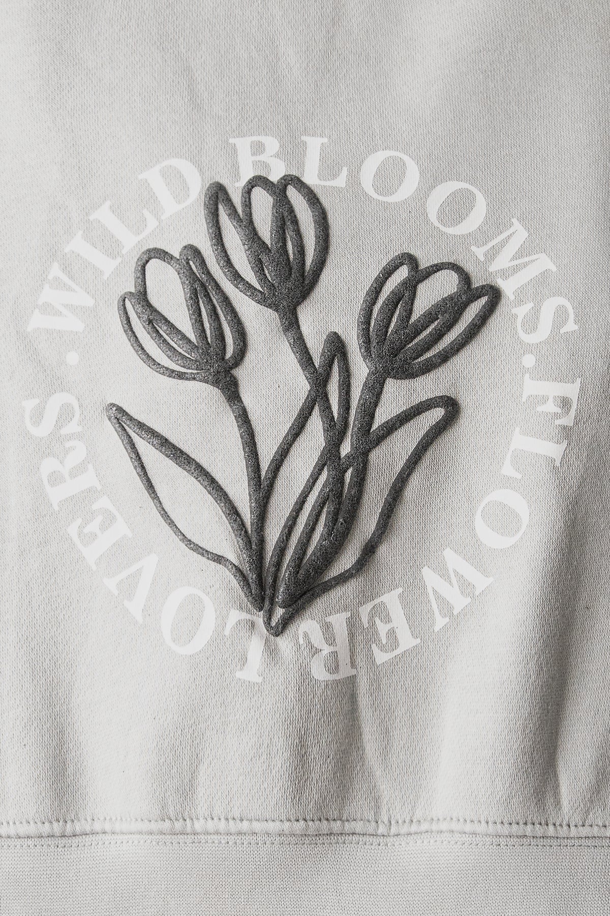 Girls Wild Bloom Gray Fleece Sweatshirt