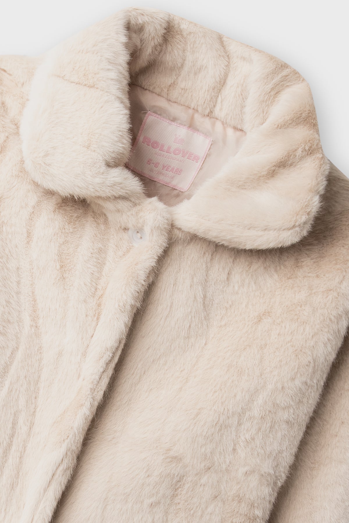Girls Cream Luxe Fur Jacket