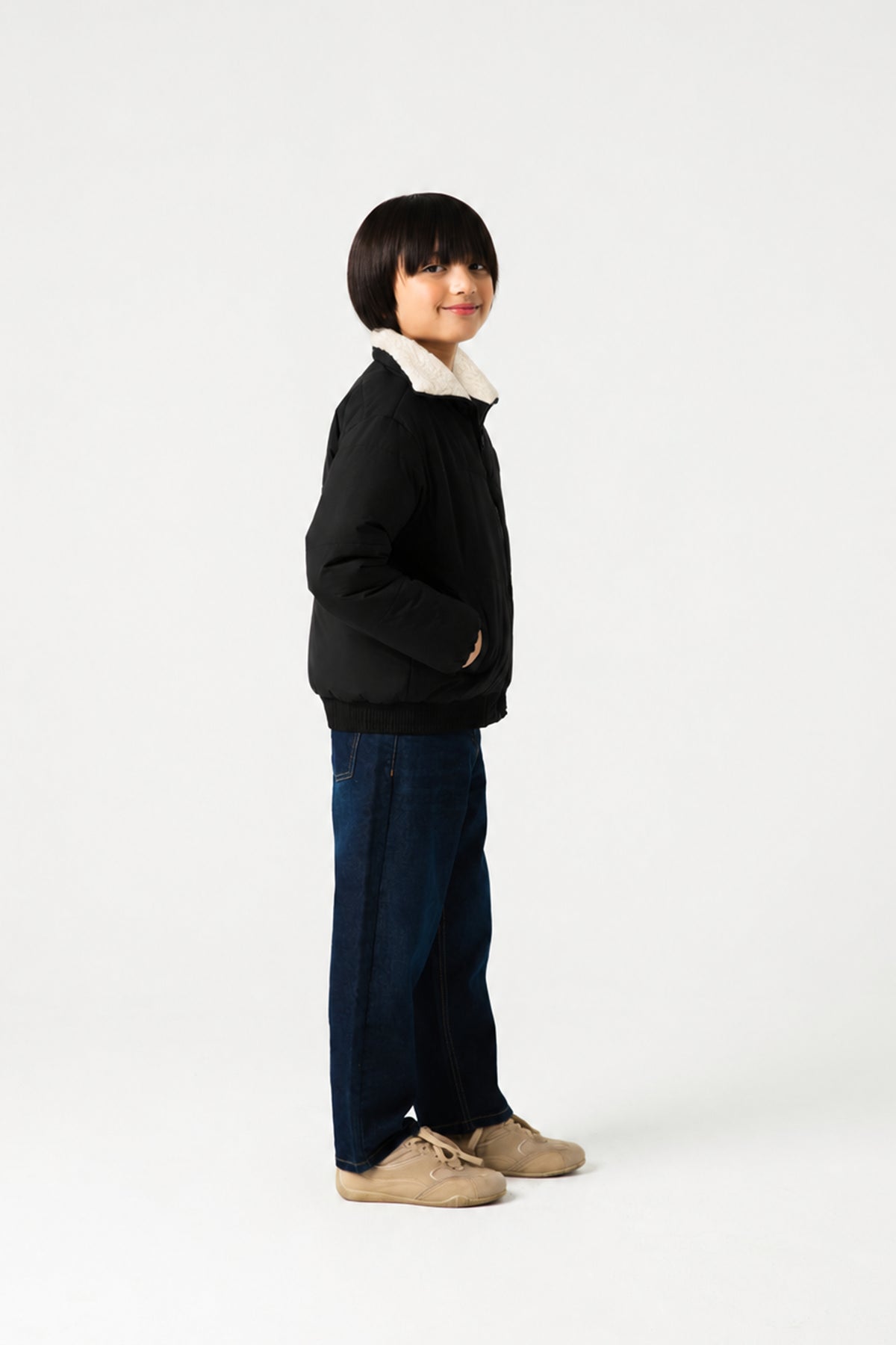 Boys Black Essential Puffer Jacket