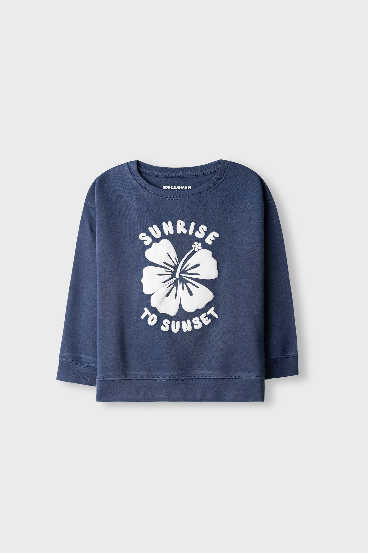 Girls Hibiscus Blue Oversized Sweatshirt