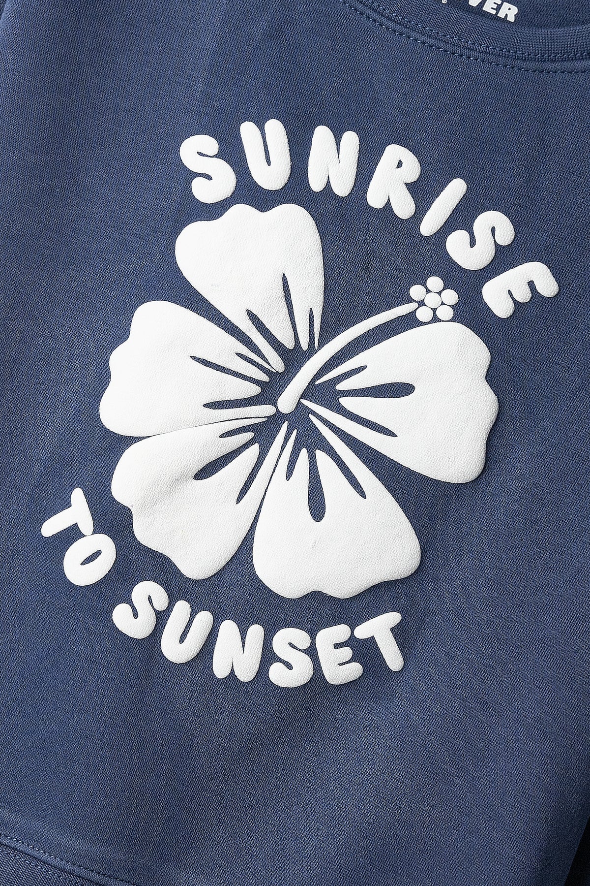 Girls Hibiscus Blue Oversized Sweatshirt