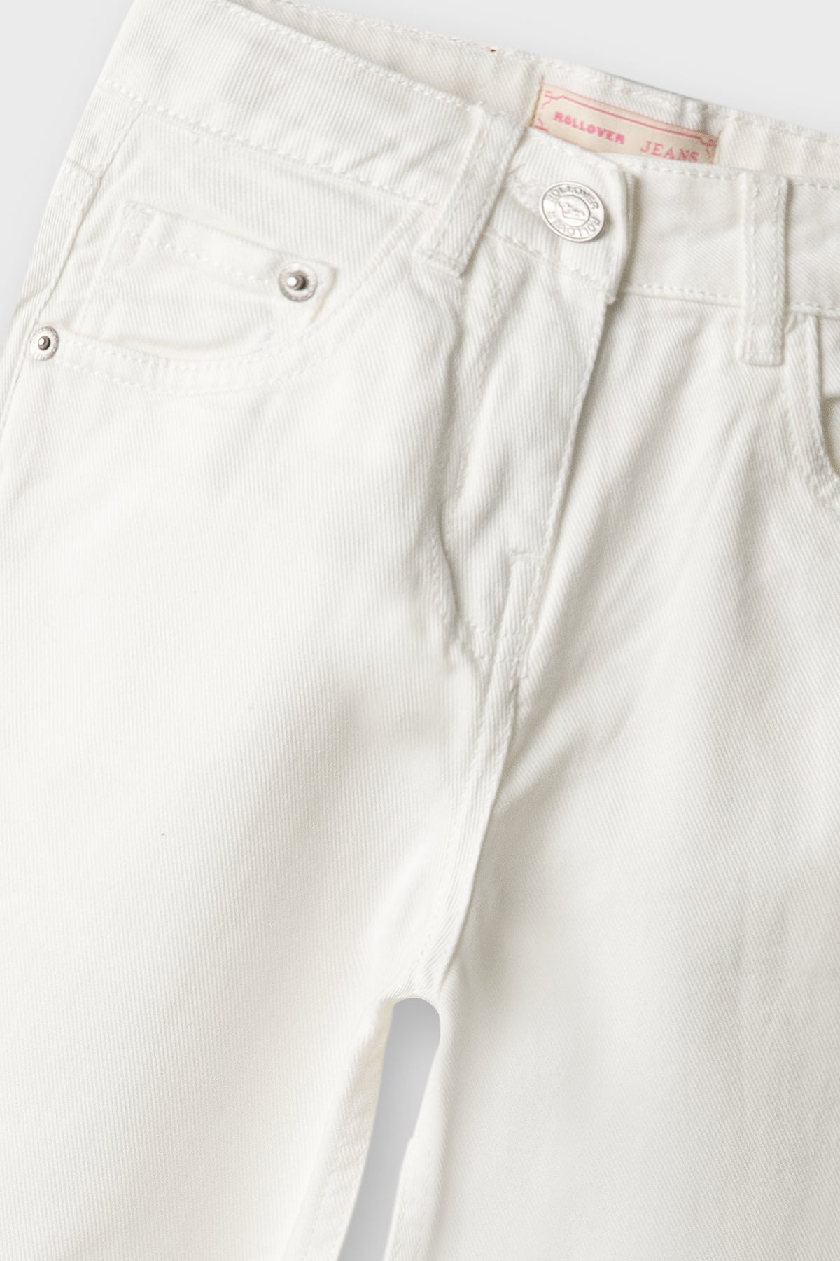 Girls Ivory Wide-Leg TwillPants