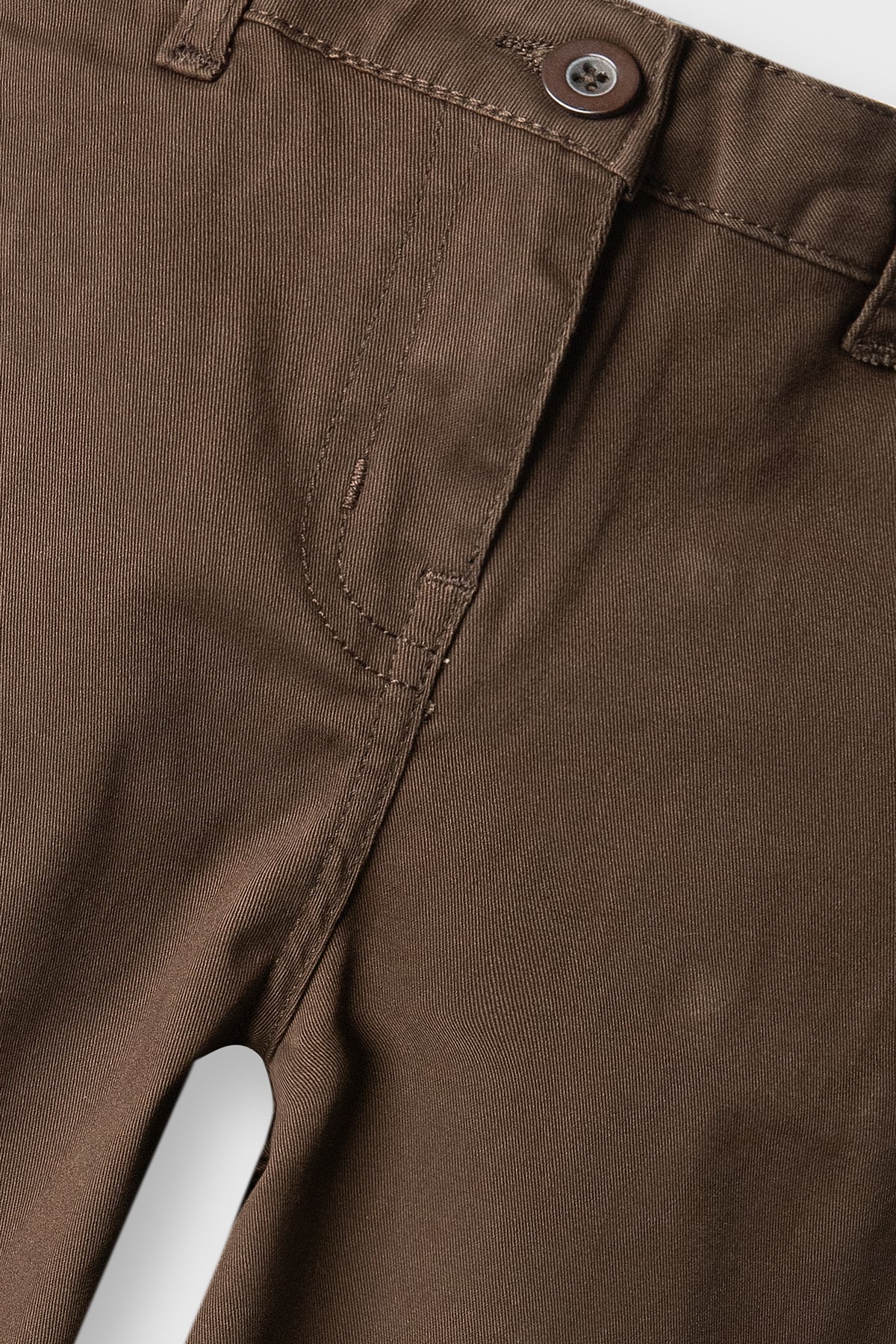 Girls Solid Cocoa Wide-Leg Pants