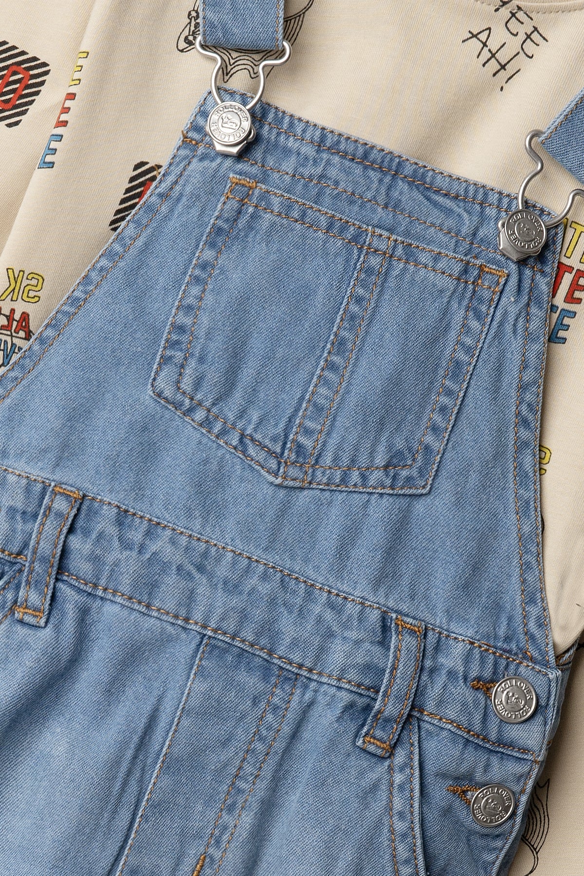 Boys Safari Blue Dungaree Set