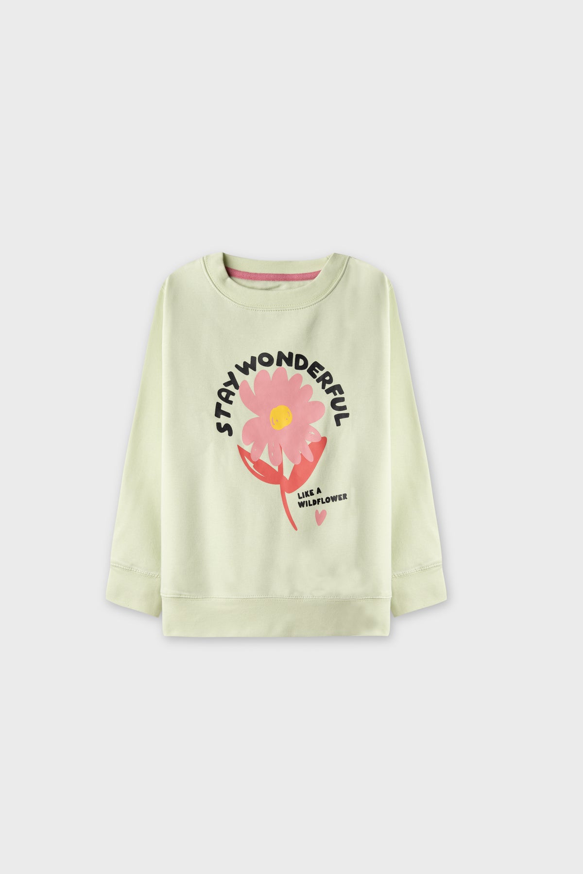 Girls Stay Wonderful Pistachio Fleece Sweatshirt
