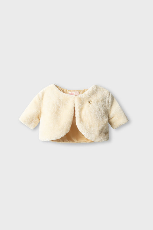 Girls Soft Beige Fur Shrug