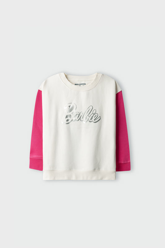 Girls Barbie Oversized Fleece Sweatshirt
