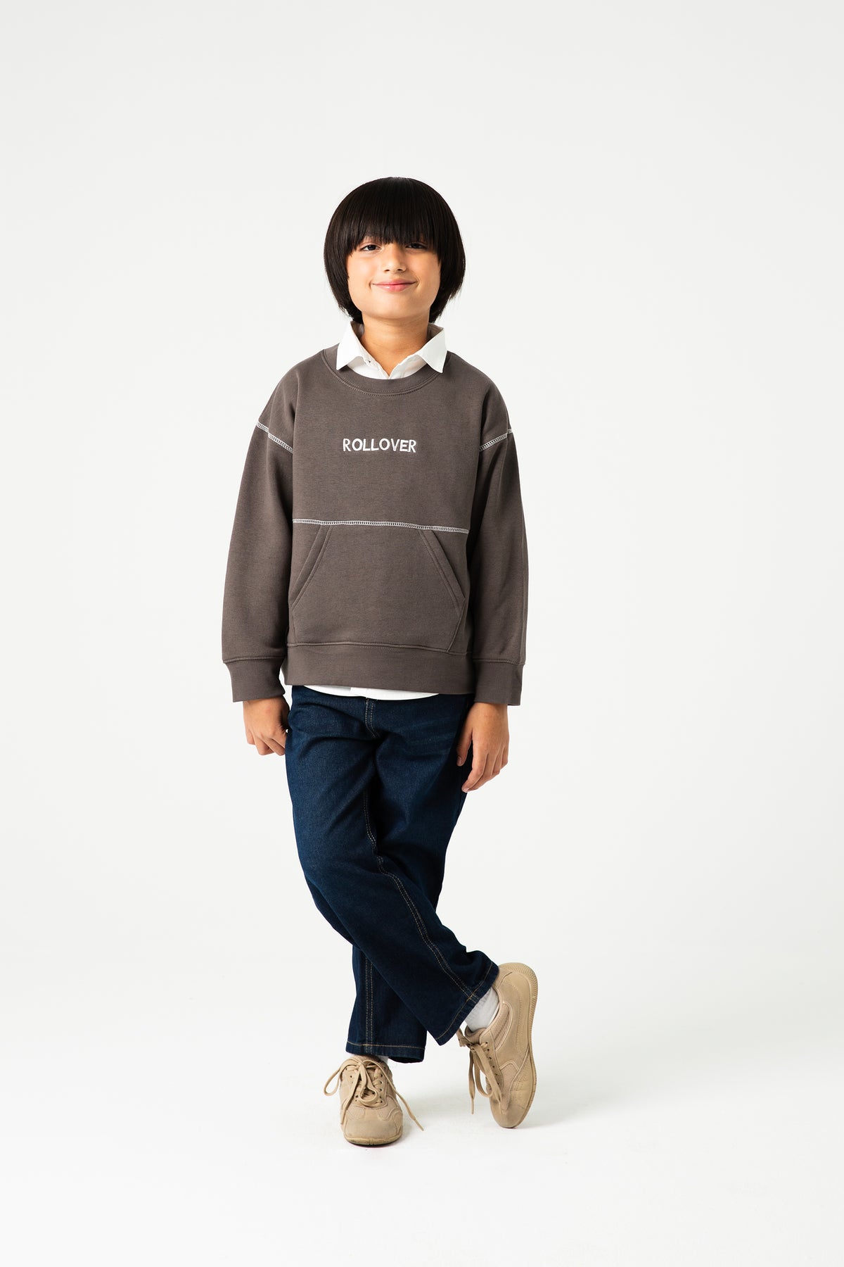 Boys Charcoal Signature Fleece Sweatshirt