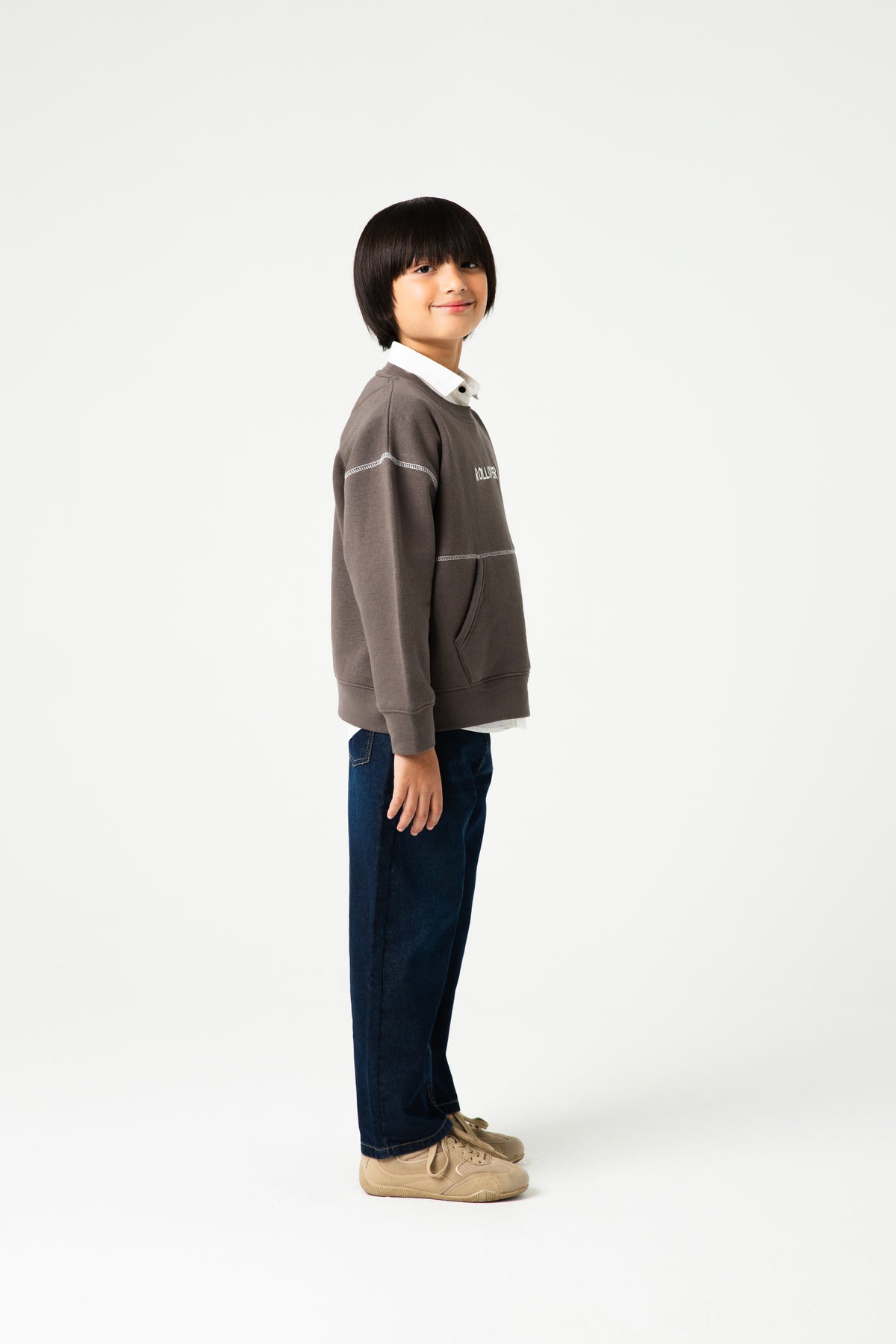Boys Charcoal Signature Fleece Sweatshirt