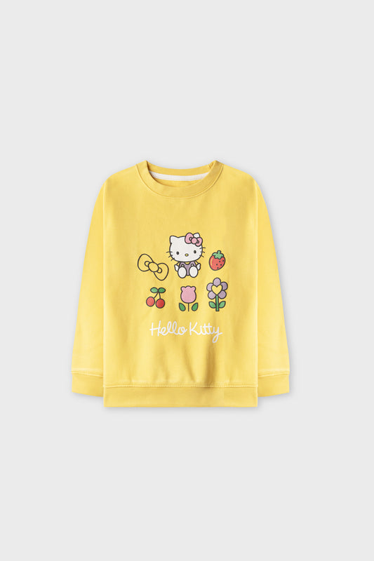 Girls Sunny Kitty Fleece Sweatshirt