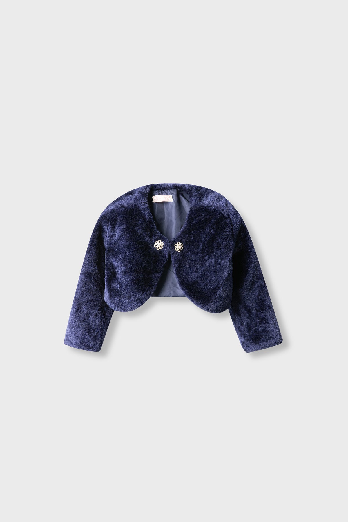 Girls Navy Luxe Fur Shrug