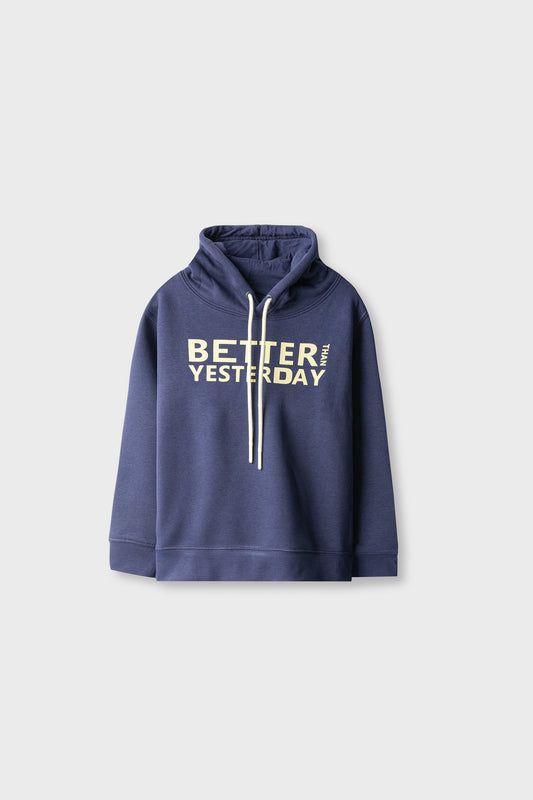 Boys Better Yesterday Navy Fleece Hoodie