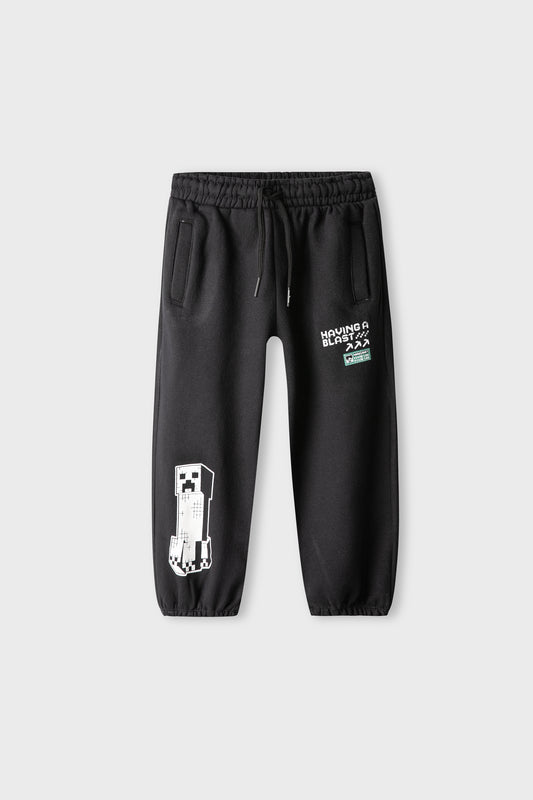 Boys Black Trail Graphic Joggers