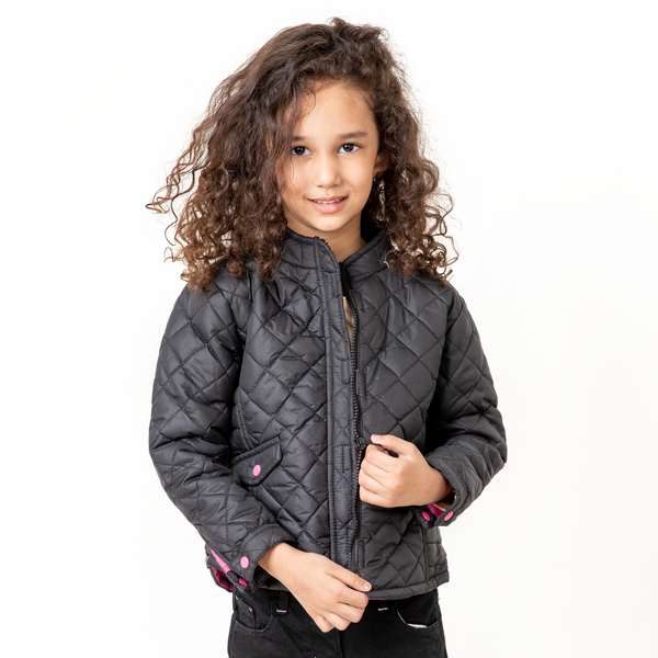 Black Puffer Girls Jacket