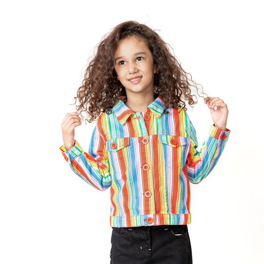 Rainbow Twill Girls Jacket