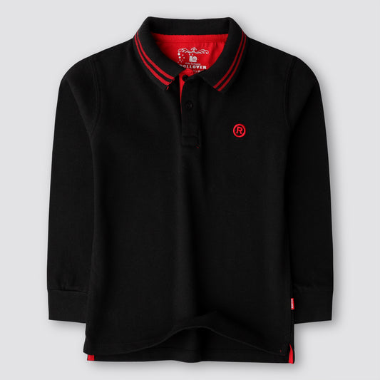 Black Boys Full Sleeves Polo