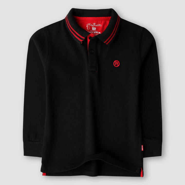 Black Boys Full Sleeves Polo