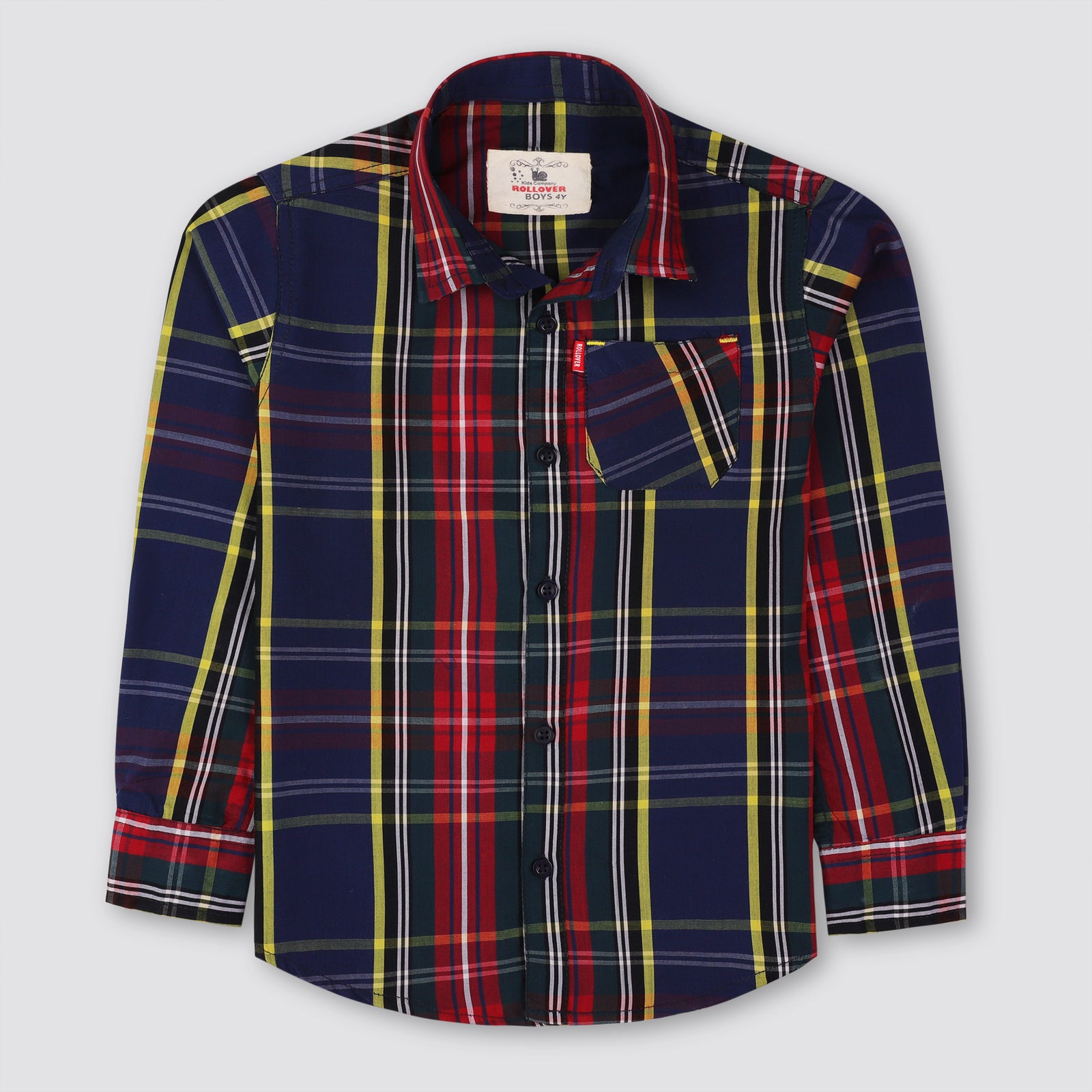 Boys Multicolor Plaid Shirt
