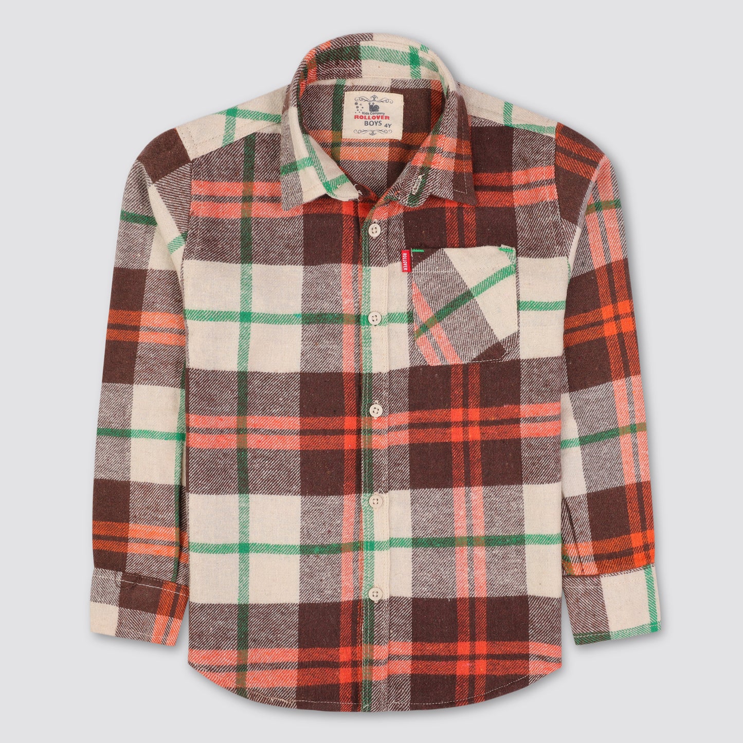 Orange Flannel Boys Shirt