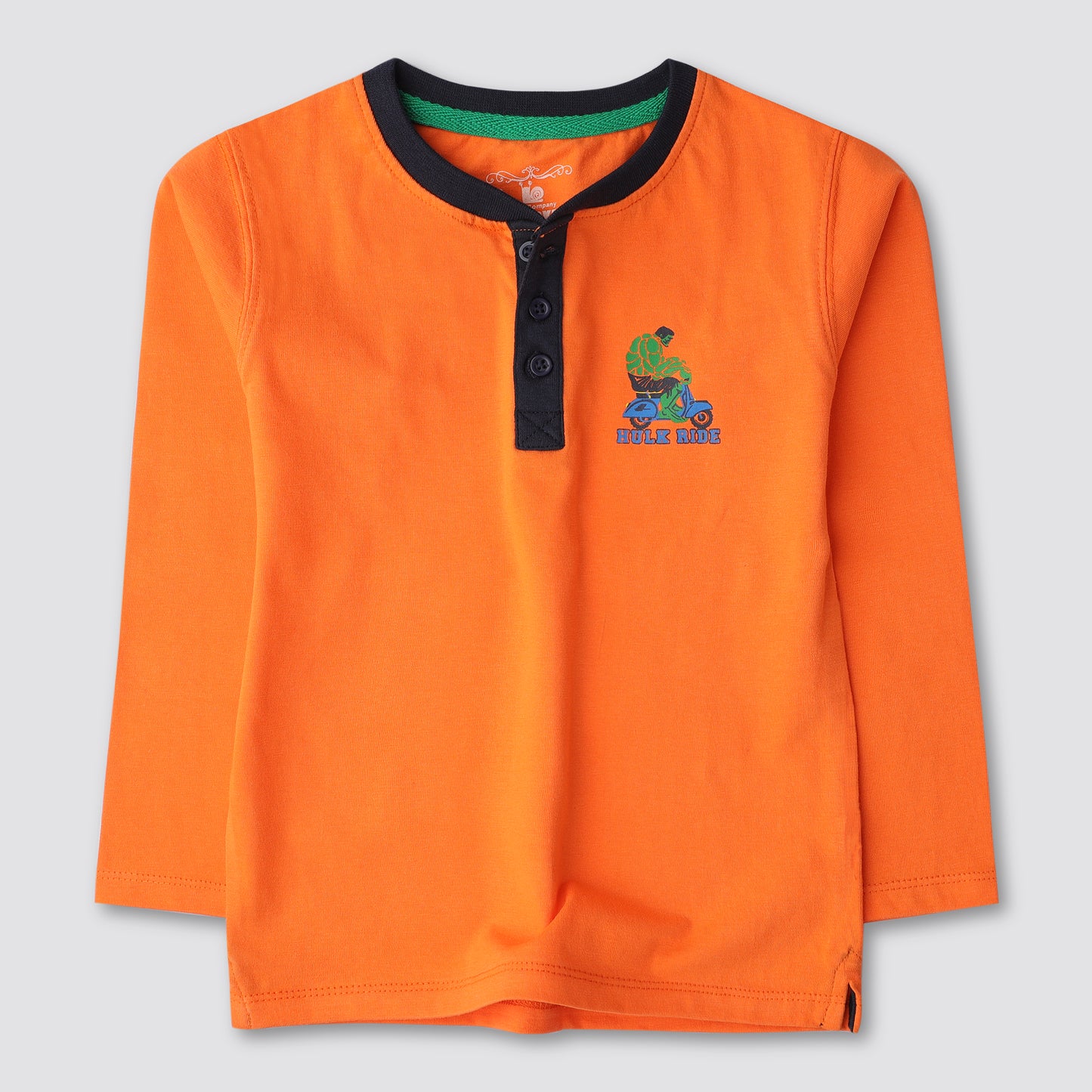 Orange Henley Boys T-Shirt