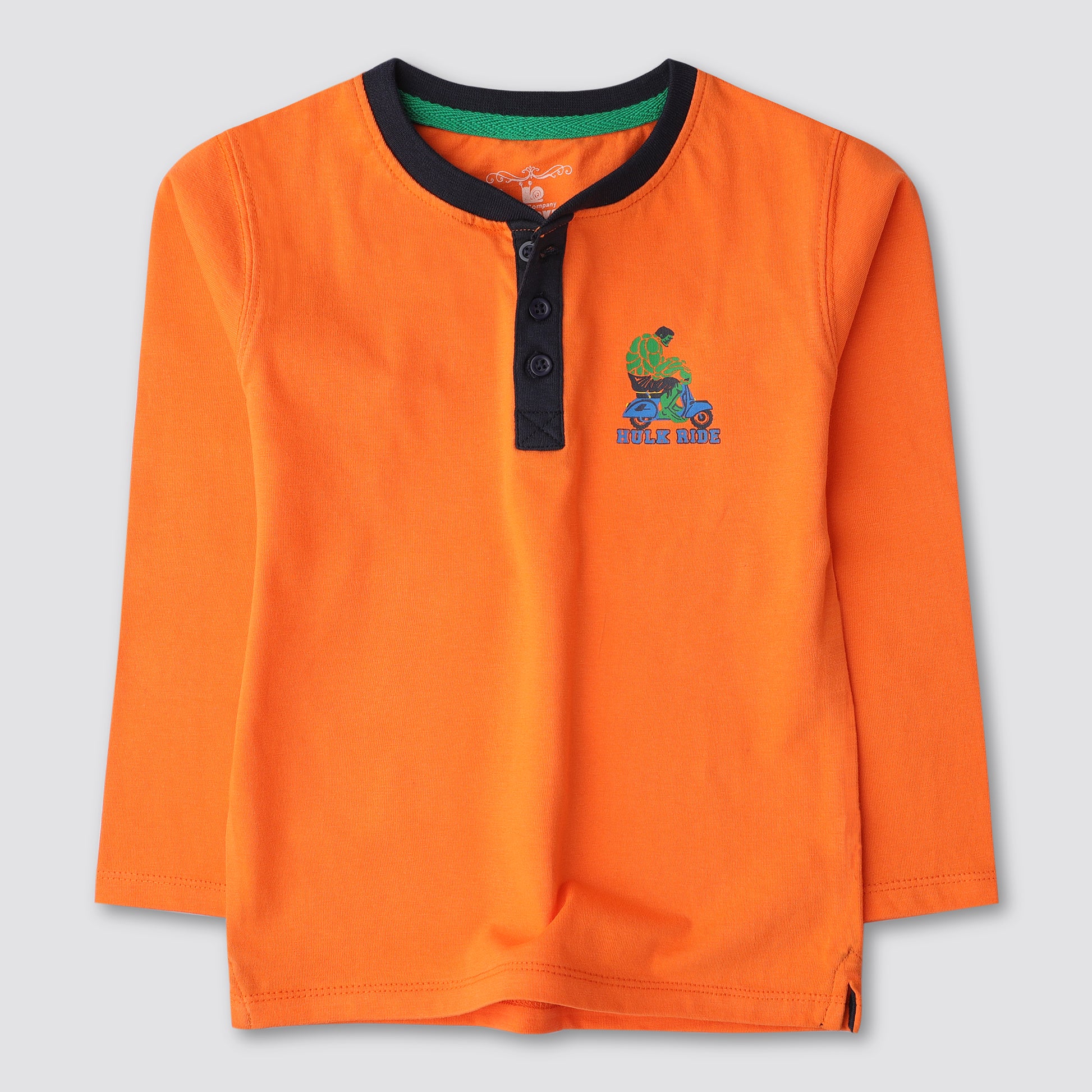 Orange Henley Boys T-Shirt